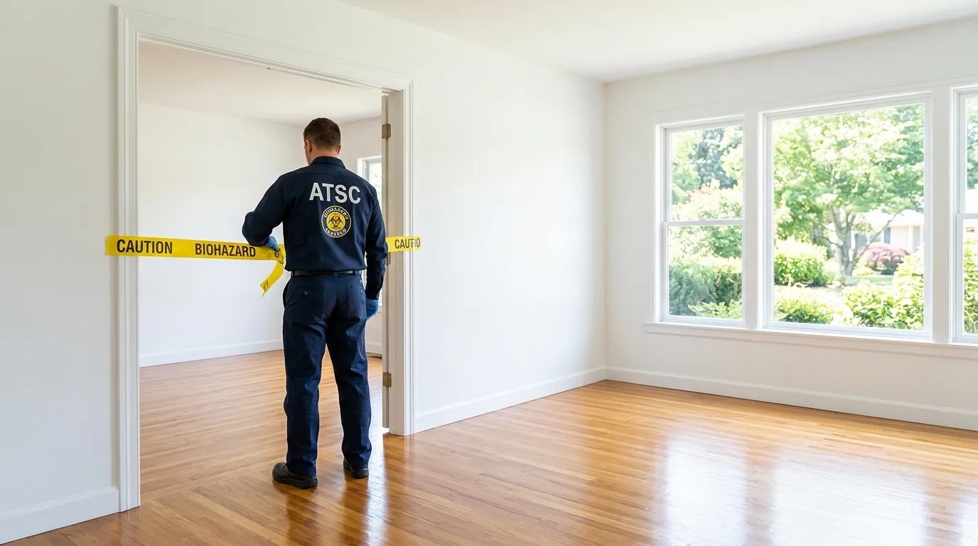 Certified biohazard cleanup crew performing Crime Scene Cleanup in West Samoset